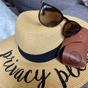 RayBan polarized sunglasses with CC adjustable hat.